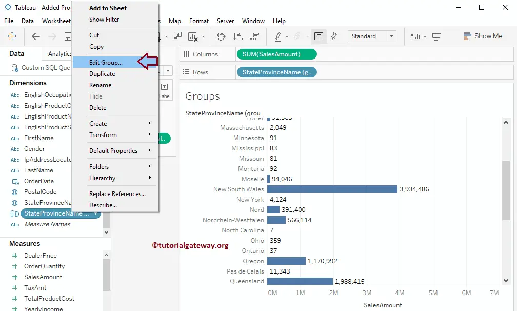 How to Edit Tableau Group 2