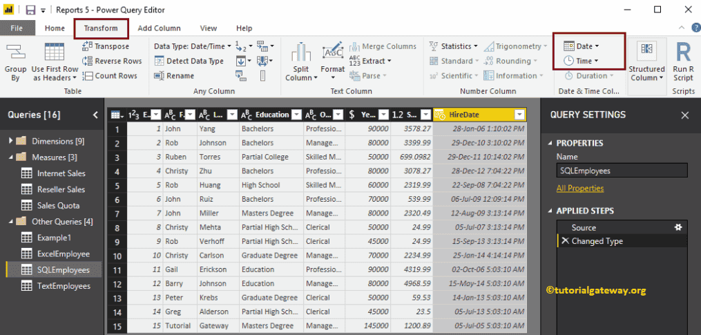 Transform Date and Time Options 5