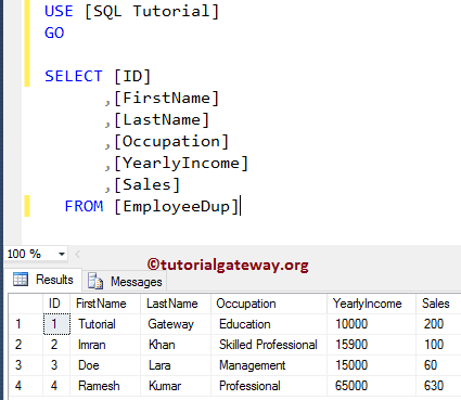 INSERT Stored Procedure in SQL Server 4