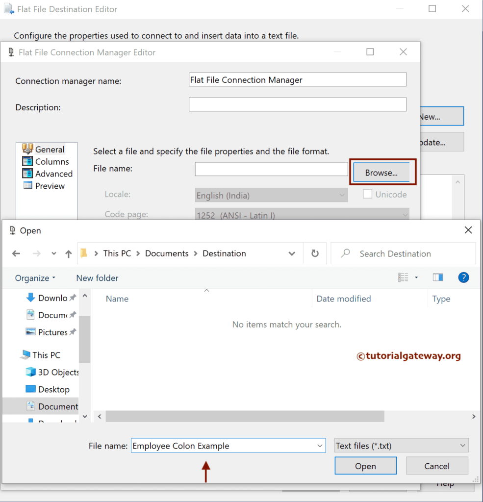 Choose the Colon Delimiter Flat File to Export data to SSIS Sql Server table