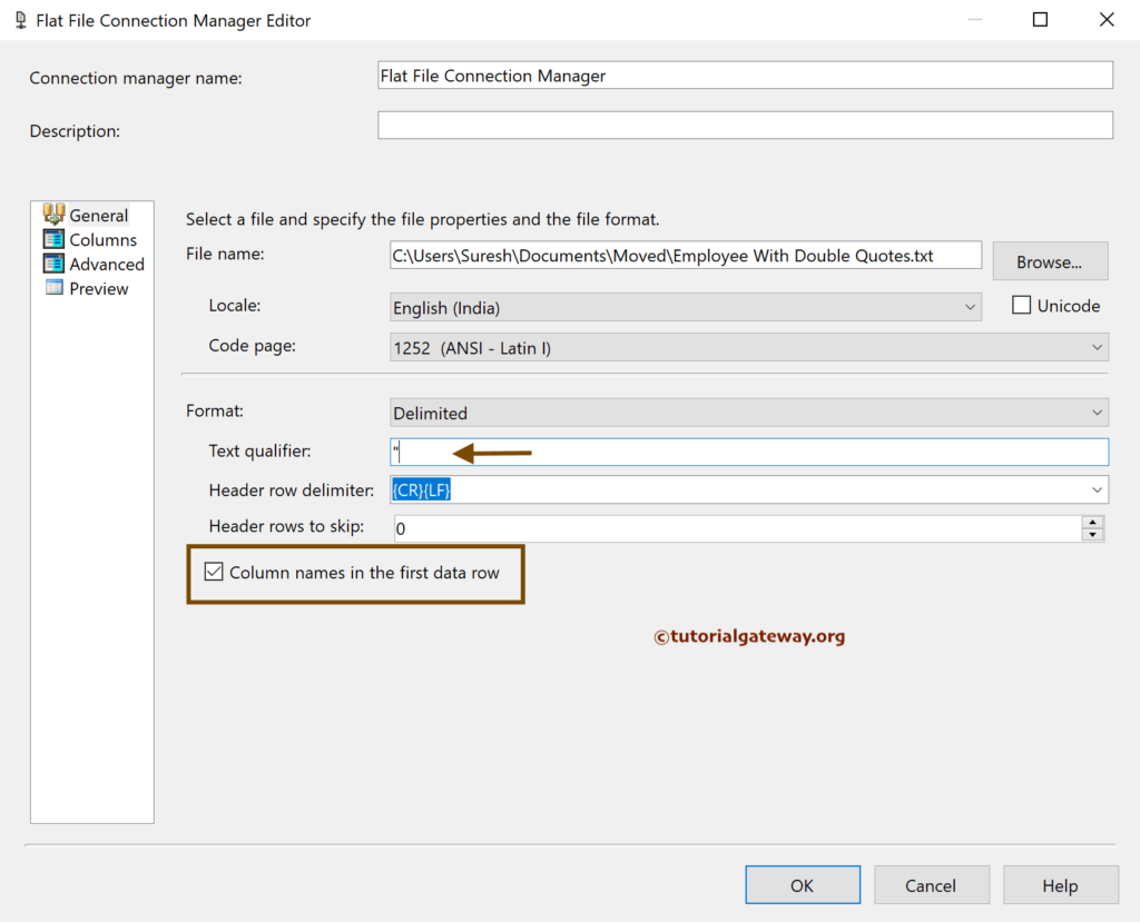 SSIS Export SQLServer Table Data to Flat File With Text Qualifier 3