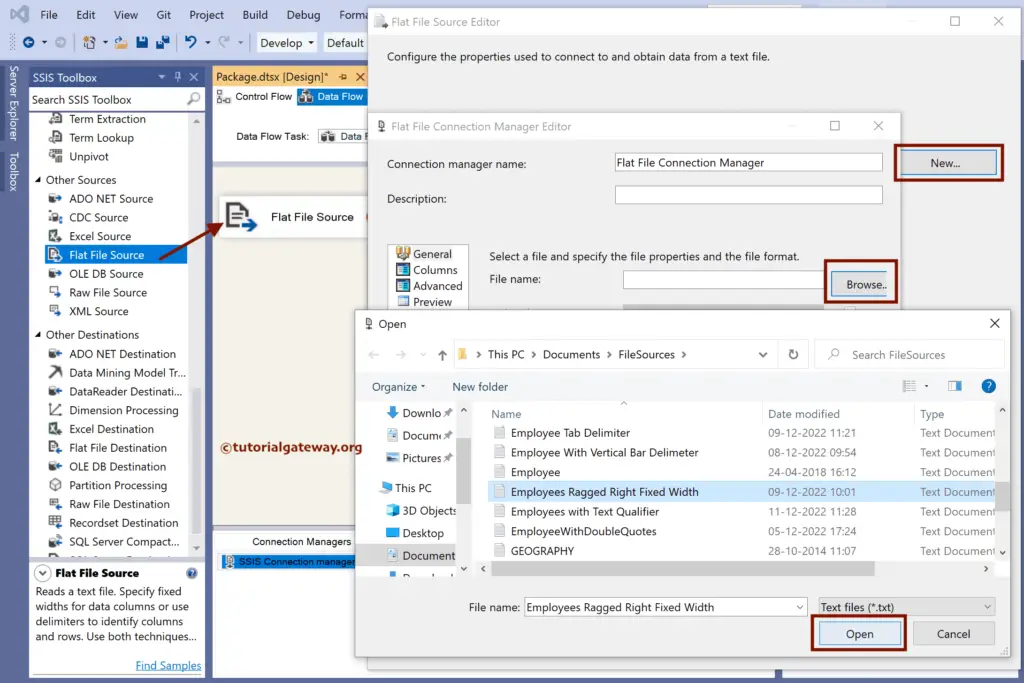 SSIS Load Ragged Right Fixed Width Flat File Data to SQL Server 2