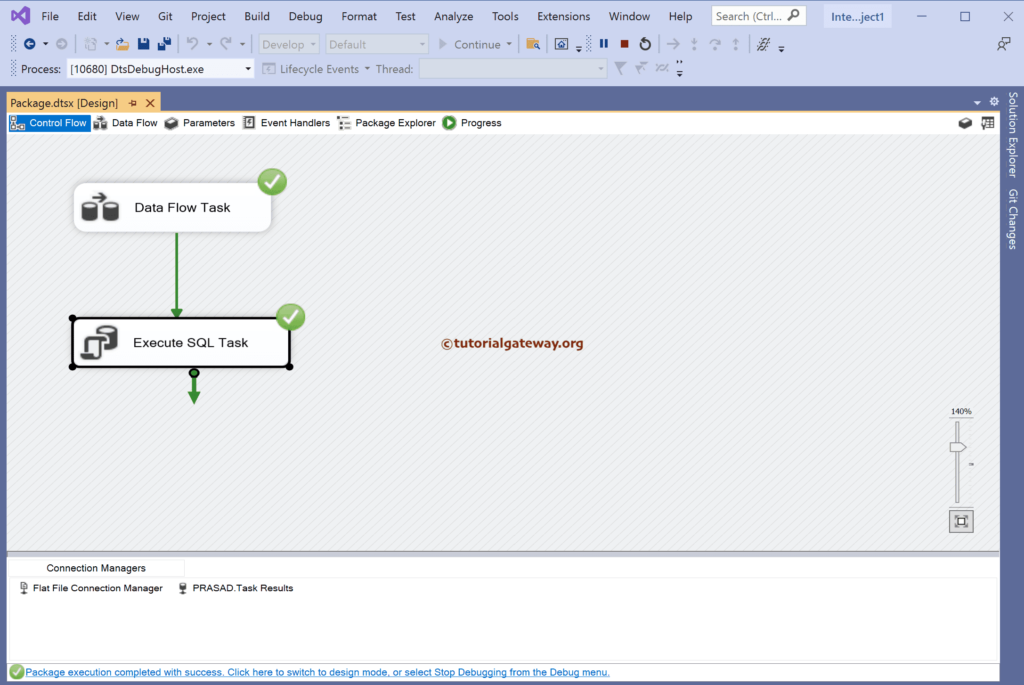 Run the SSIS Row Count Transformation to Log Inserted Rows package