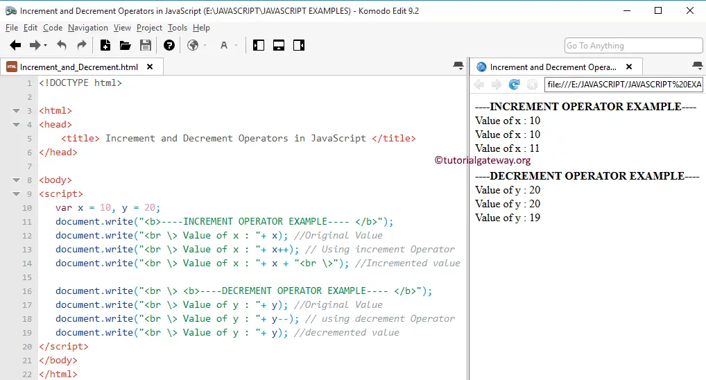 Increment and Decrement Operators in JavaScript 1