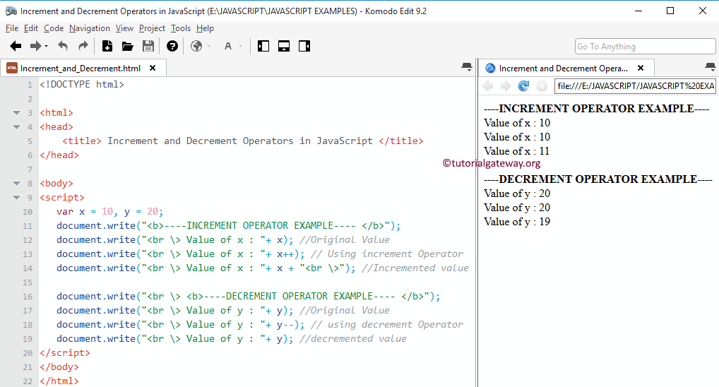 Increment and Decrement Operators in JavaScript 1