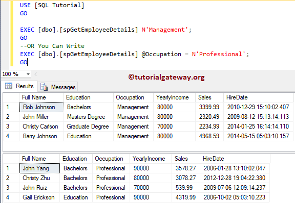 Input Parameters in SQL Stored Procedure 3