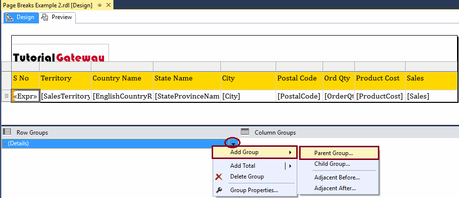 Insert Page Breaks in SSRS Report 12