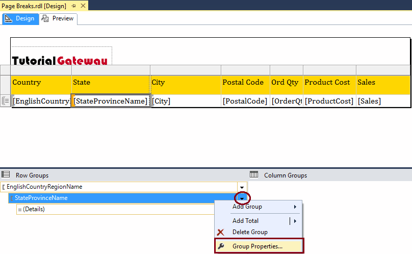 Insert Page Breaks in SSRS Report 4
