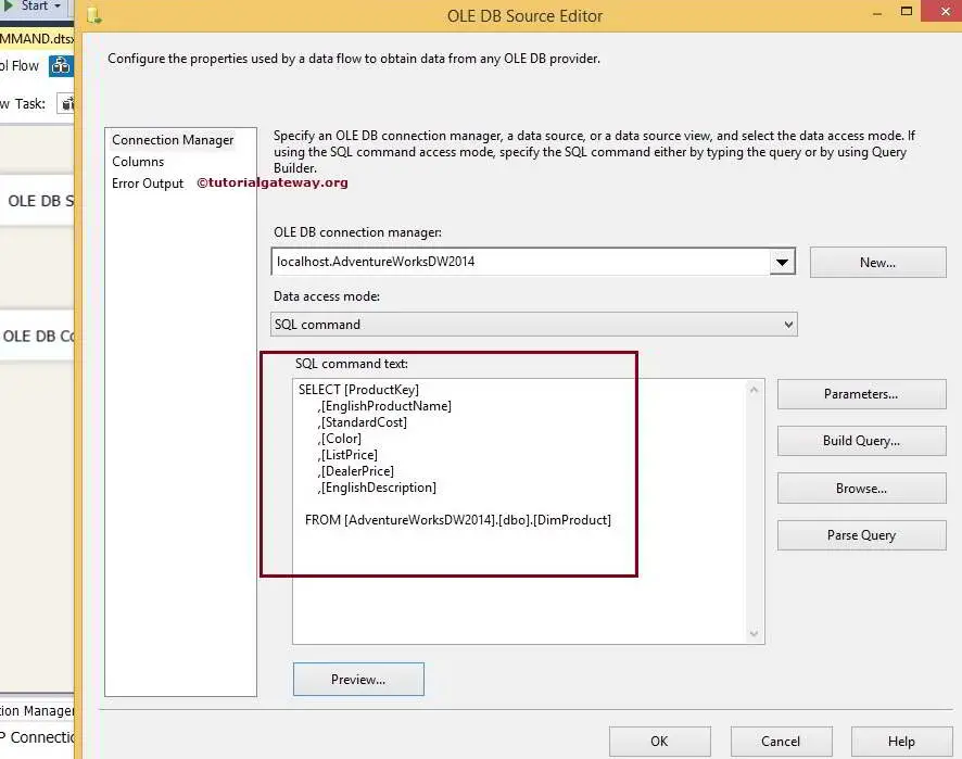 Inserting Data Using OLE DB Command Transformation in SSIS 3