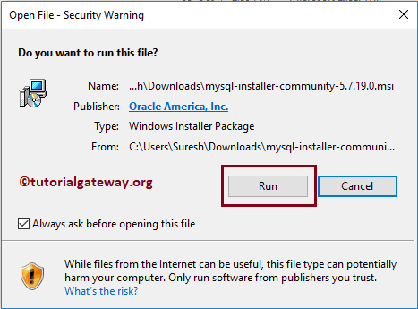 Open File Security Warning to Run on Windows 1