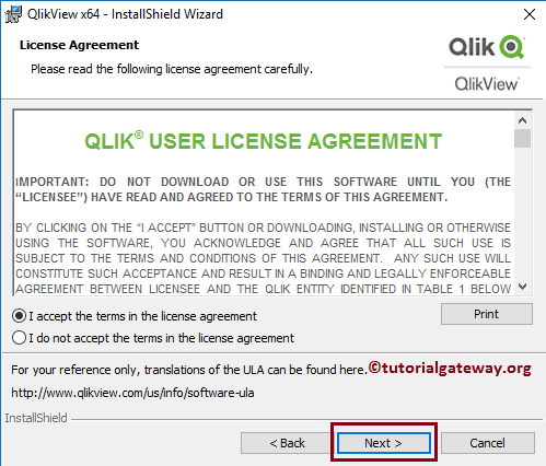 Accept the License Agreement and click Next button 6