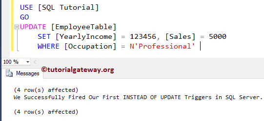 Instead Of UPDATE Triggers in SQL Server 5
