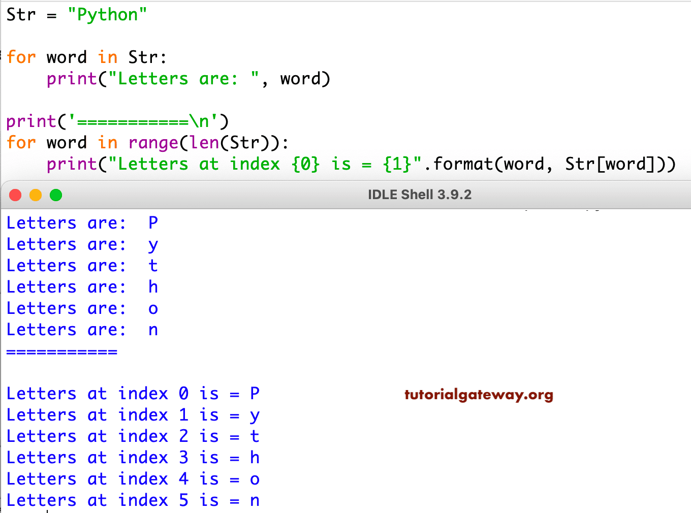 Iterating Python String