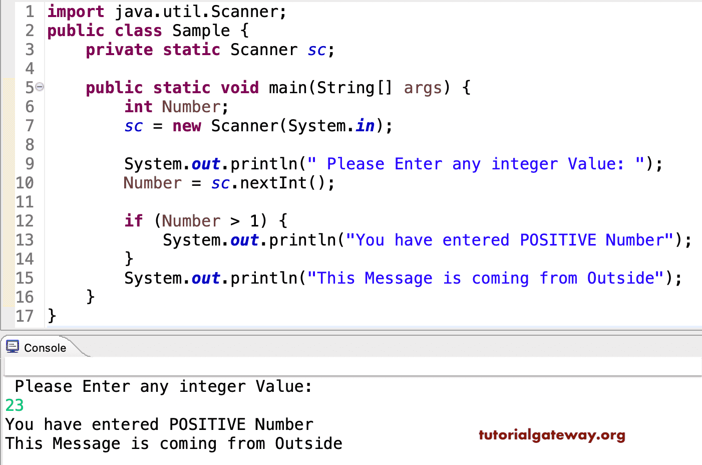 Java If Statement 3