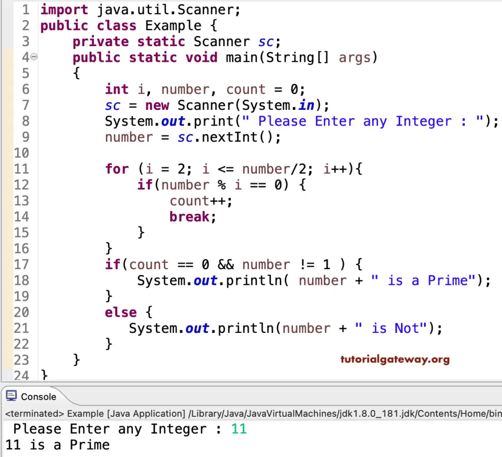 Java Program to Check Prime Number 1