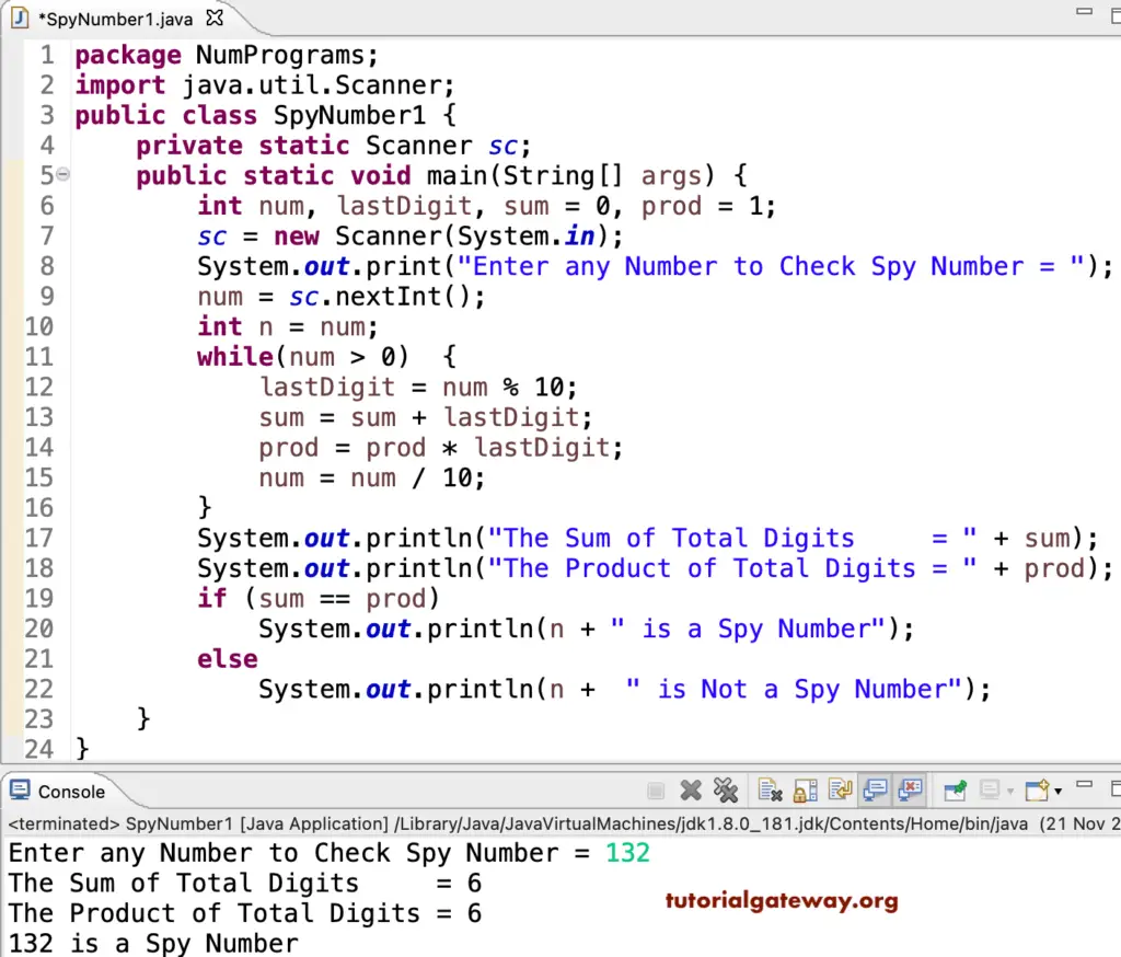Java Program to Check Spy Number