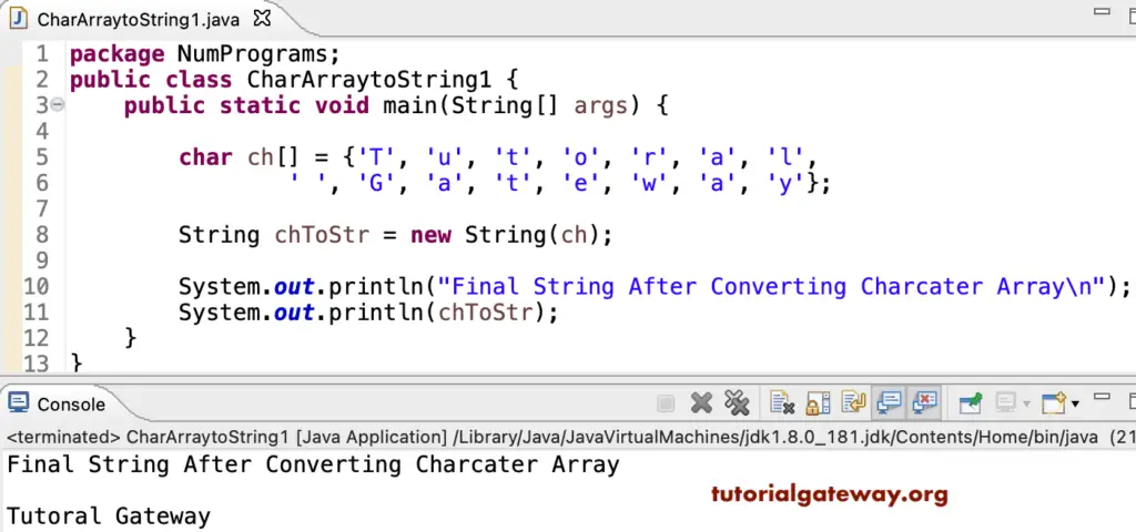 Convert Character Array To String