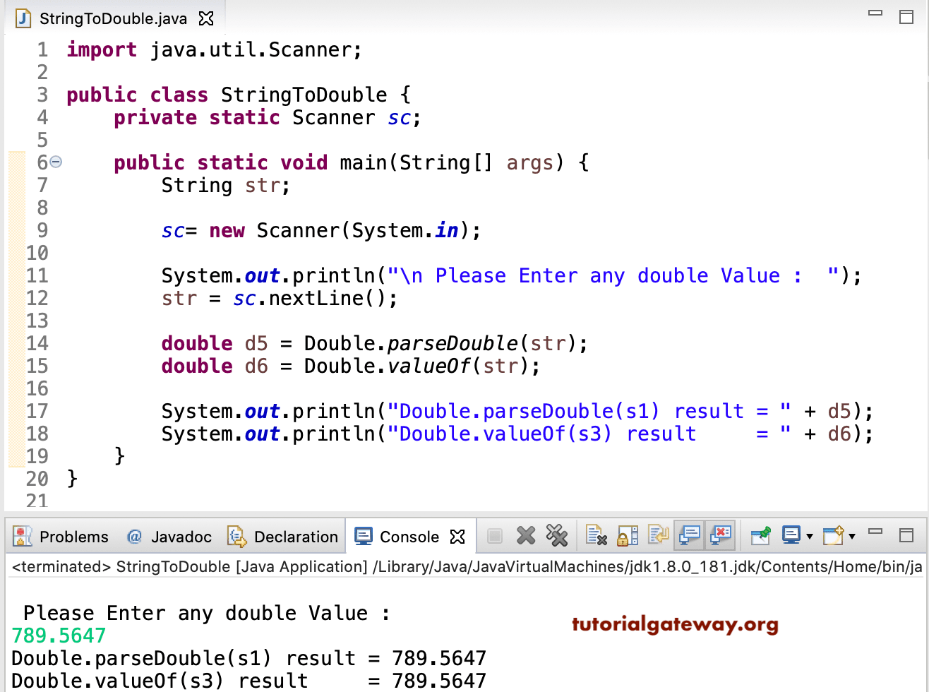 Java Program to Convert String to Double 3