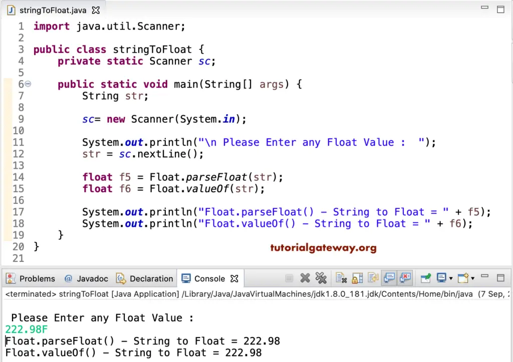 Java Program to Convert String to Float 3