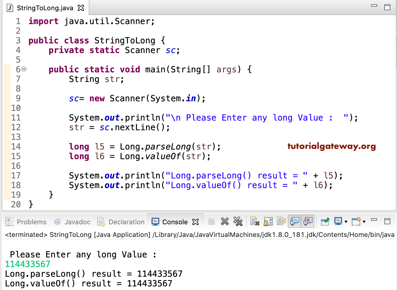 Java Program to Convert String to Long 3