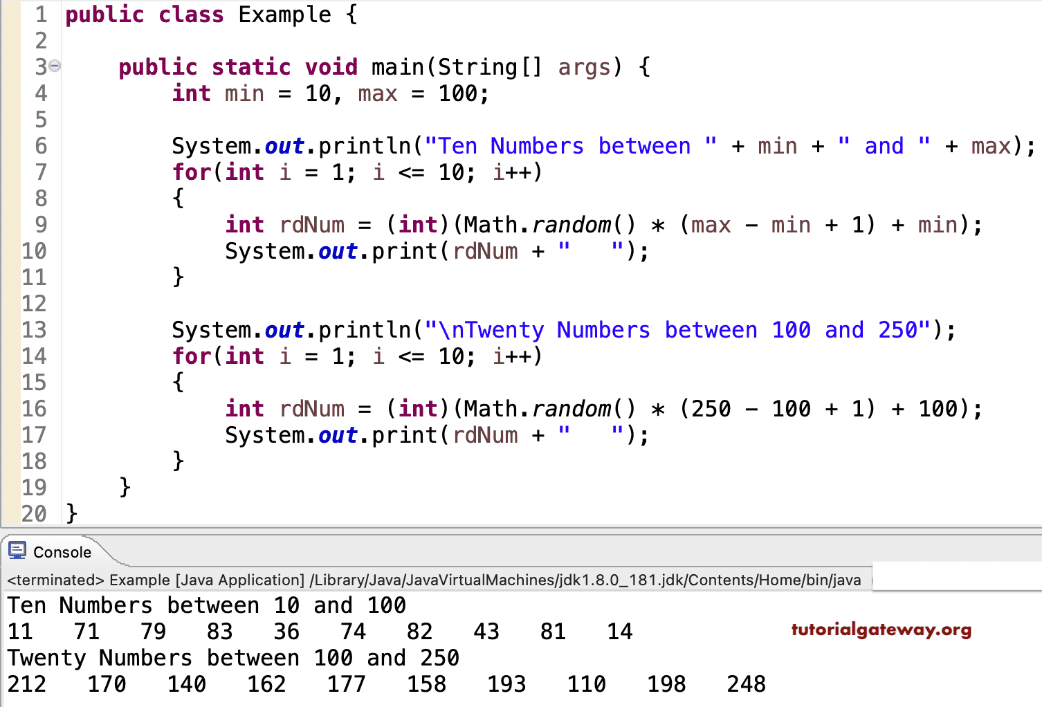 random number generator in java