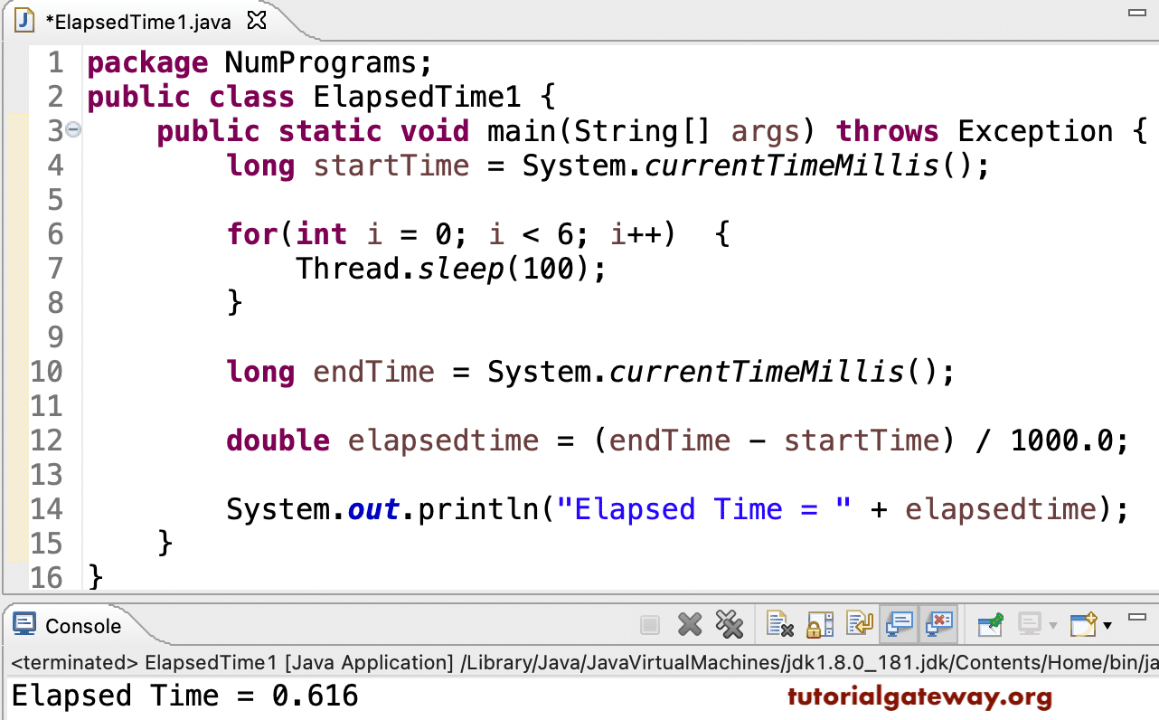 Java Program to Measure Elapsed Time