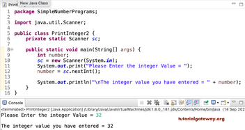 Vestlig Klappe spiller Java Program to Print an Integer