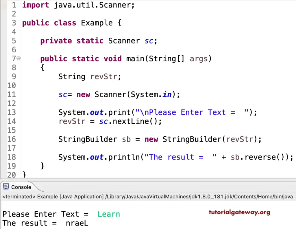 Java Program to Reverse a String 1
