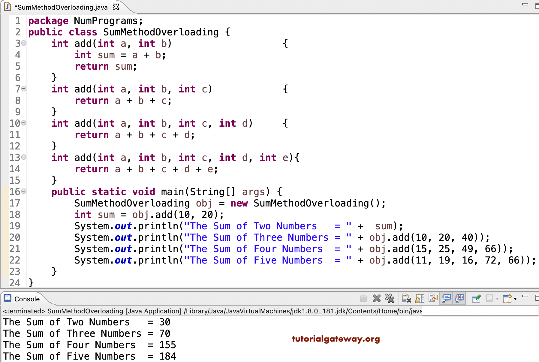 Java Program to find Arithmetic Sum using Method Overloading