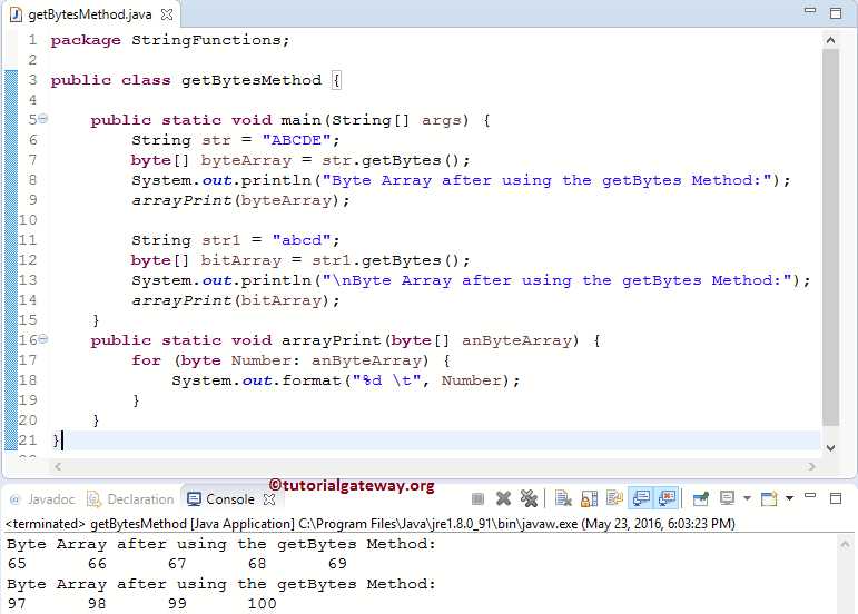 Java String getBytes Method 1