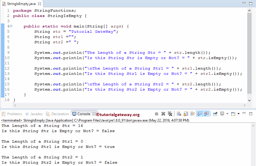 Java String isEmpty Method 1