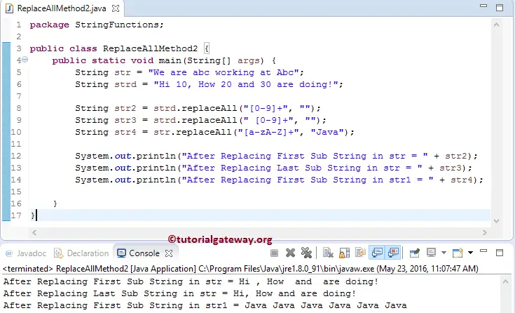 Java String replaceAll Method 2