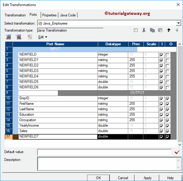 Java Transformation in Informatica
