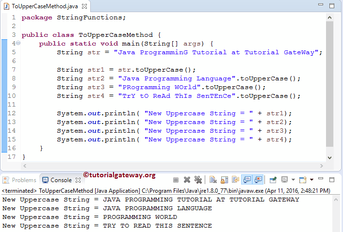 Java toUpperCase Method 1
