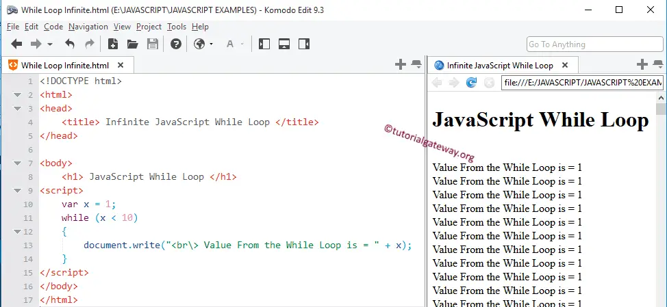 JavaScript While Loop 2