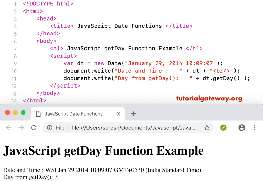 JavaScript getDay Function 2