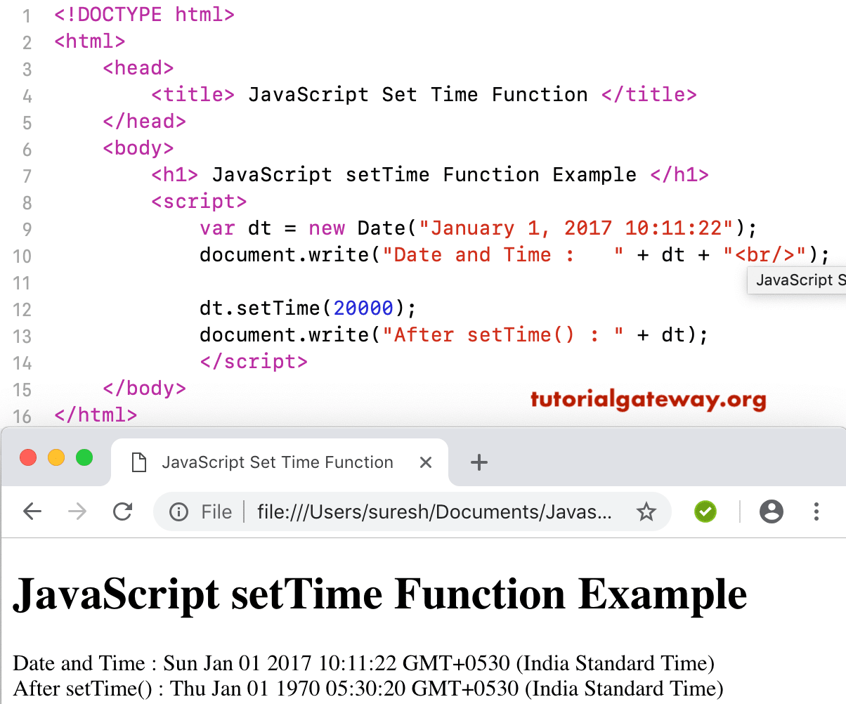 JavaScript setTime Function 2