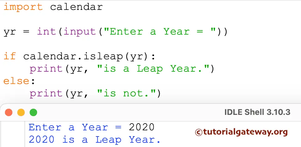 Python Leap Year Program using Calendar module