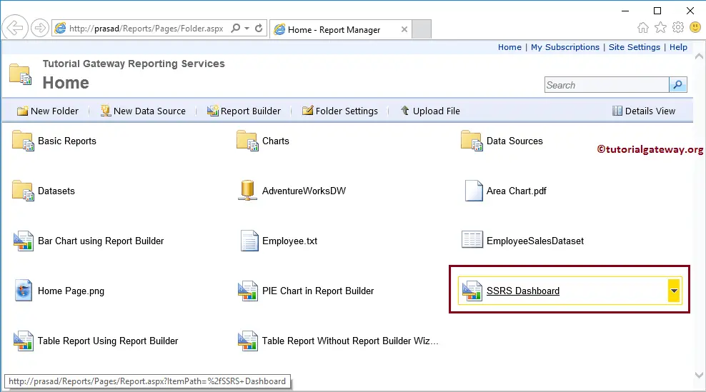 Charts in Report Manager