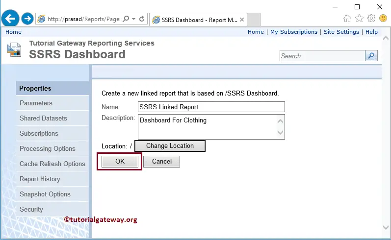 Linked Reports in SSRS 10