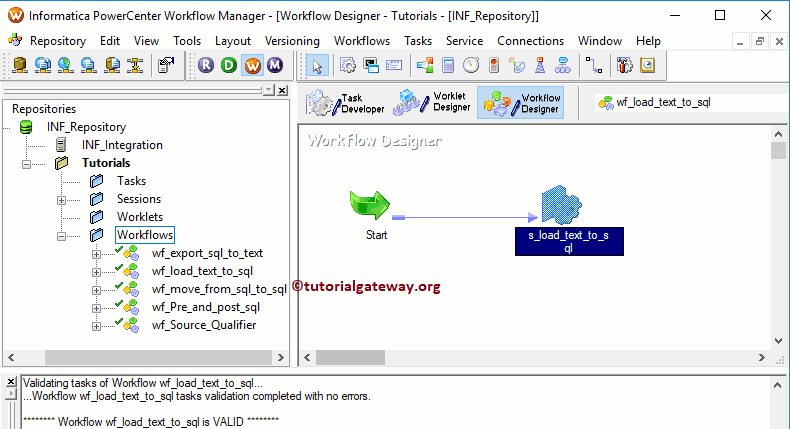 Start Load Data From Text File to SQL Server in Informatica Workflow