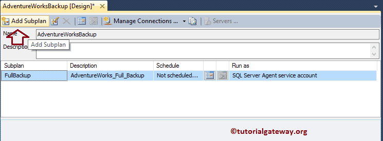 Add Subplan to SQL Server Maintenance Plan 6