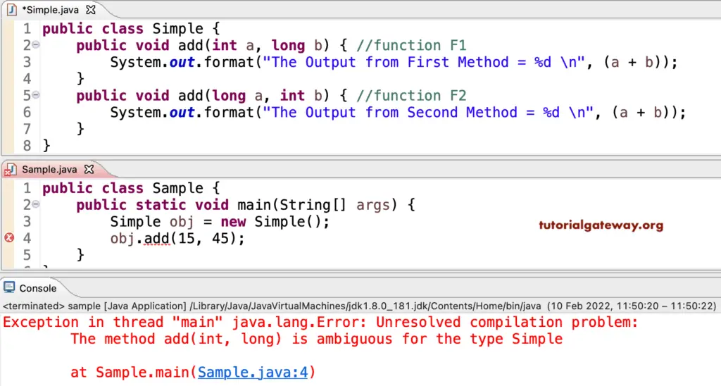 Method Overloading in Java 5