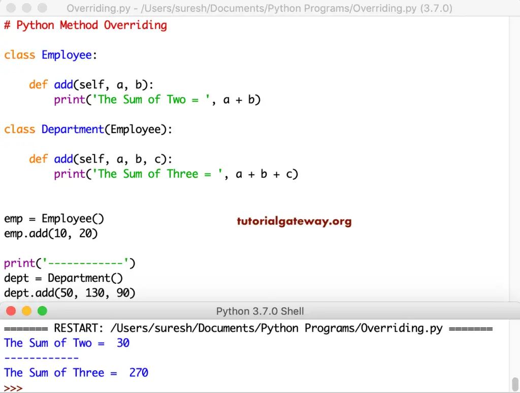 Method Overriding in Python 4