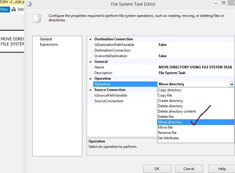 Move Directory Using FIle System Task in SSIS 2