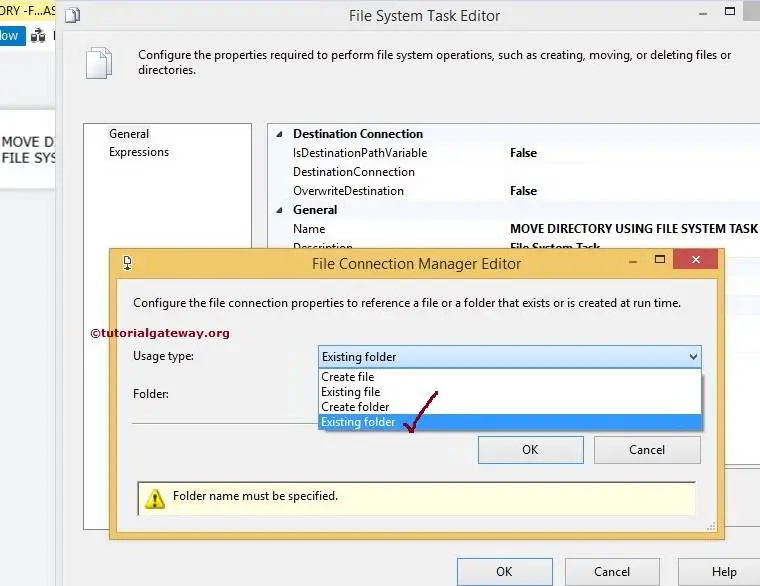 Move Directory Using FIle System Task in SSIS 4
