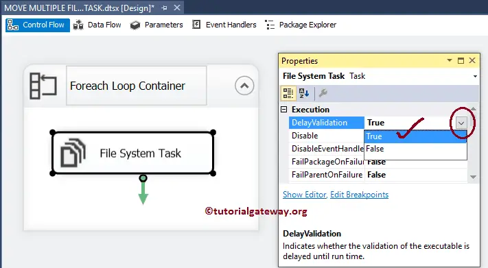 Move Multiple files using File System Task in SSIS 14