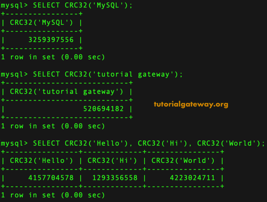 CRC32 Function Example 1