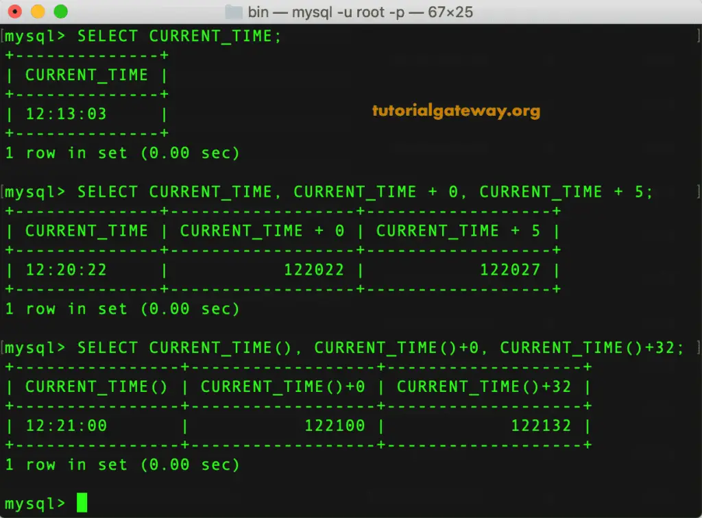 MySQL Current Time Function 3