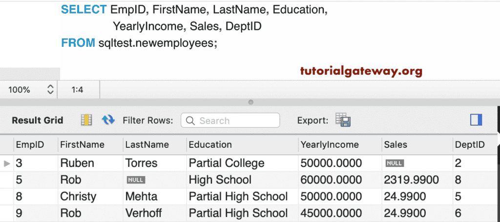 mysql delete row